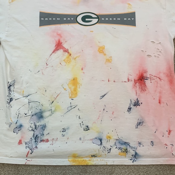Vintage Adidas Green Bay packers Men’s XL t-shirt trashed and distressed - Picture 2 of 10